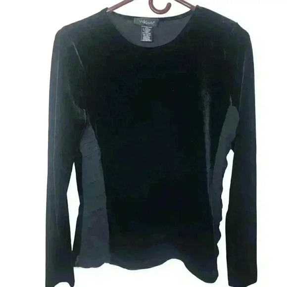 Willi Smith Jackets & Blazers - Will Smith Top Womens M Black Velvet Y2K Whimsygoth